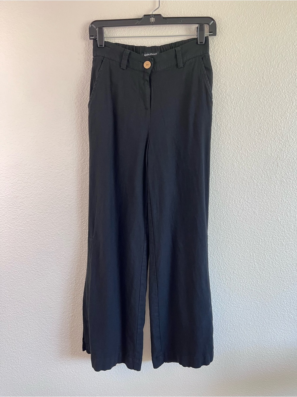 Boston Proper Women's Linen Side Slit Pant Straight Leg Linen Coastal Breezy